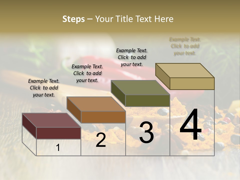 A Wooden Spoon Filled With Yellow Powder Next To Vegetables PowerPoint Template