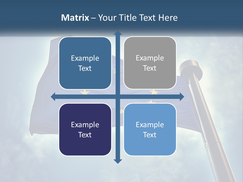 A European Flag Is Flying In The Sky PowerPoint Template