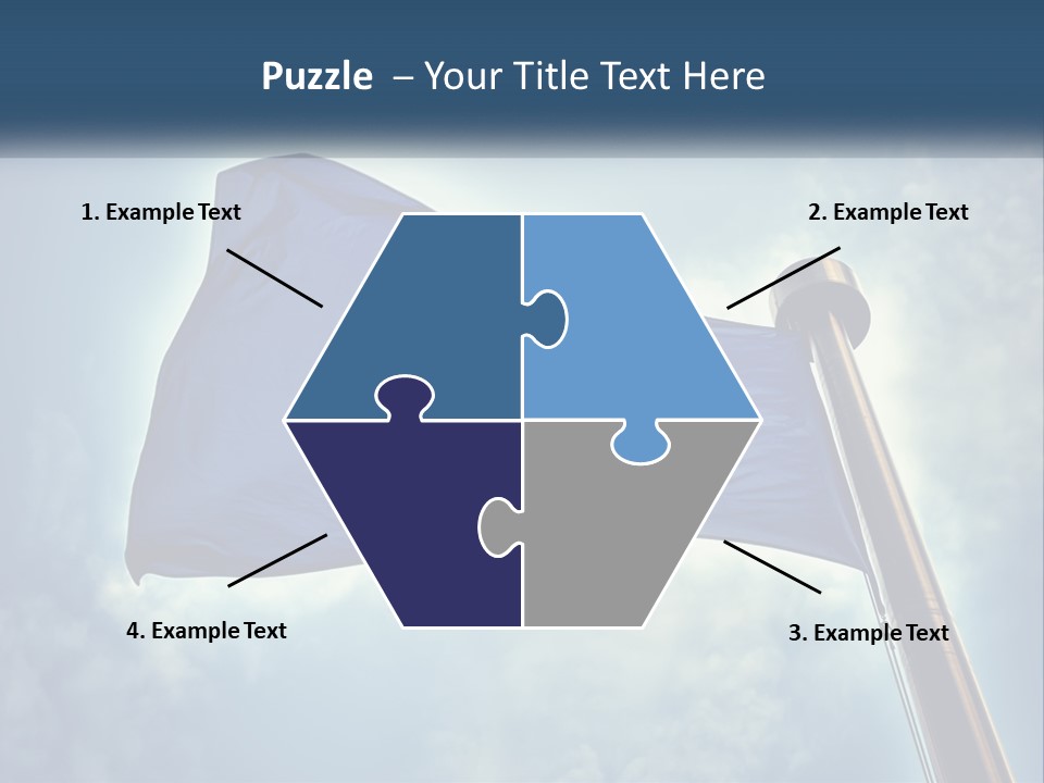 A European Flag Is Flying In The Sky PowerPoint Template