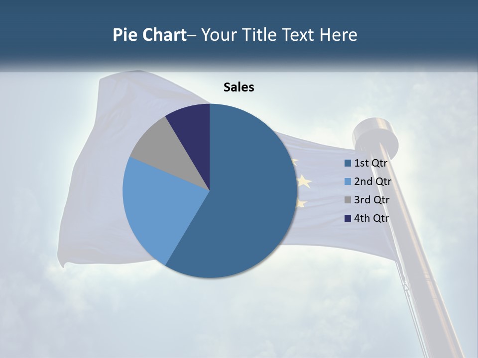 A European Flag Is Flying In The Sky PowerPoint Template