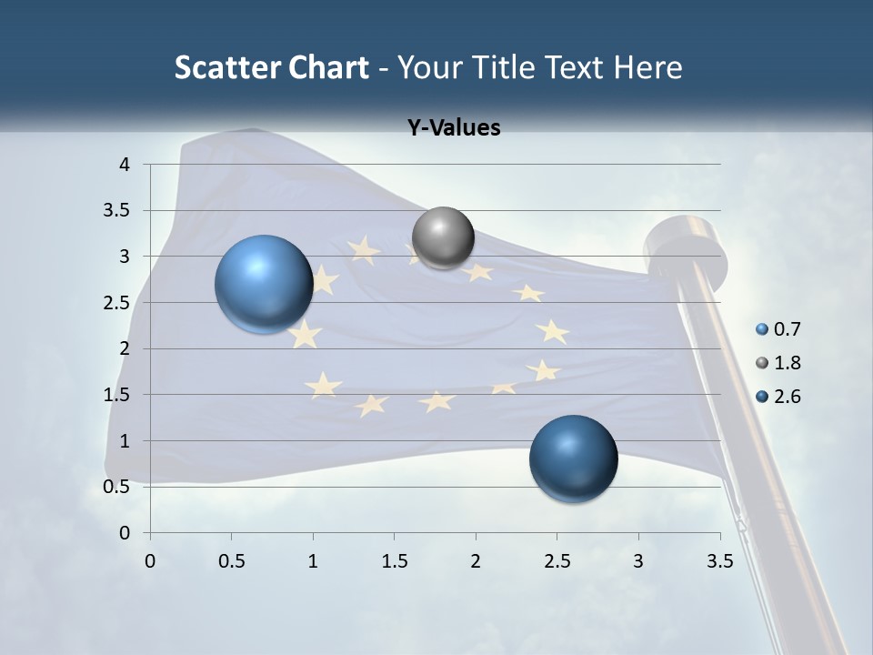 A European Flag Is Flying In The Sky PowerPoint Template