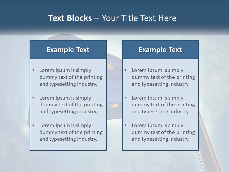 A European Flag Is Flying In The Sky PowerPoint Template