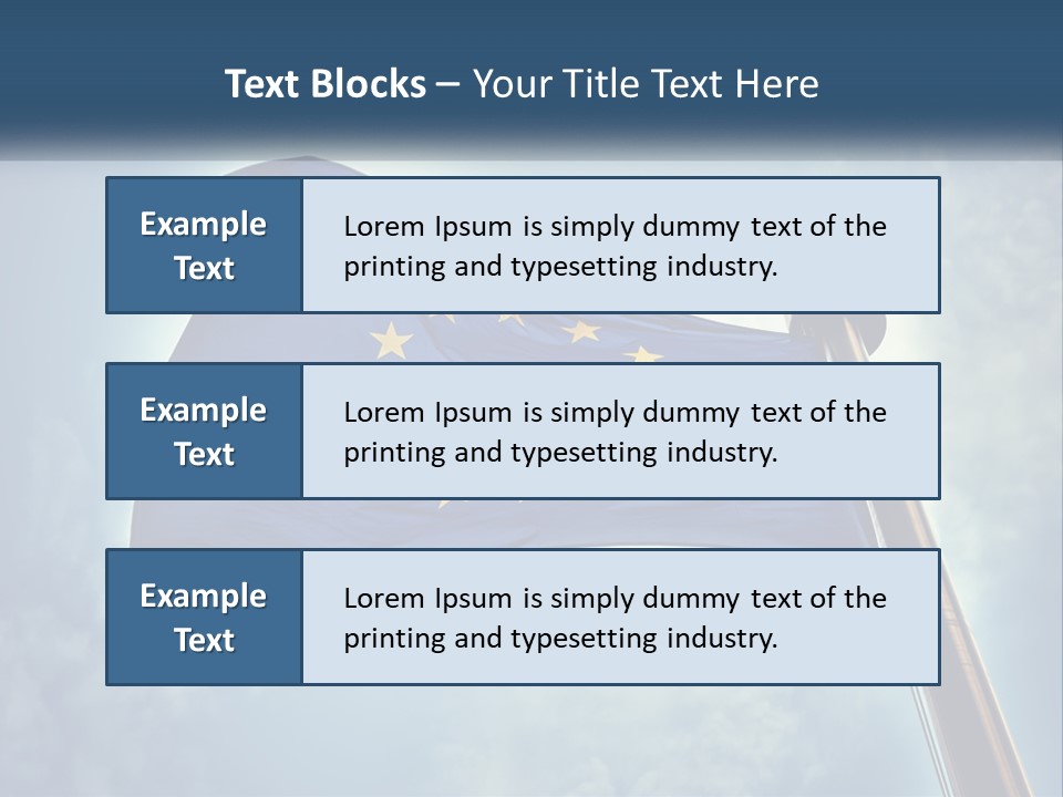 A European Flag Is Flying In The Sky PowerPoint Template