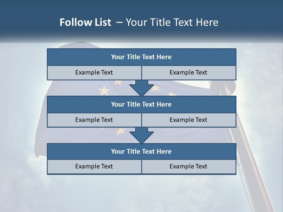 A European Flag Is Flying In The Sky PowerPoint Template