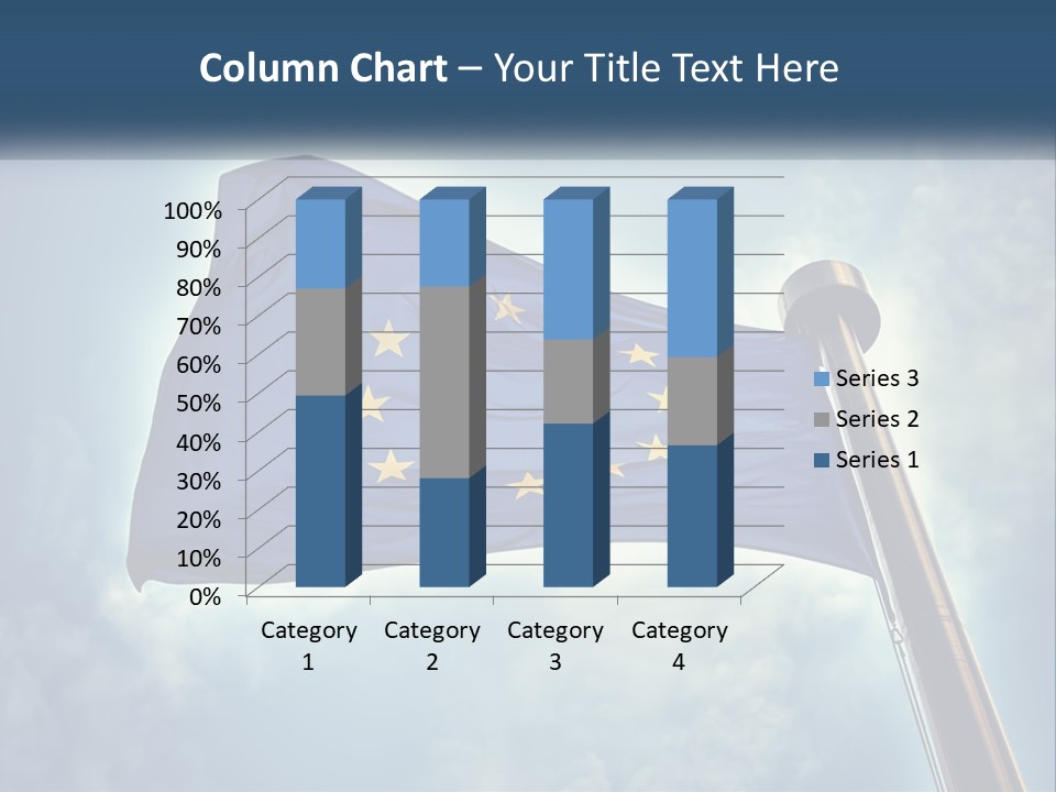 A European Flag Is Flying In The Sky PowerPoint Template