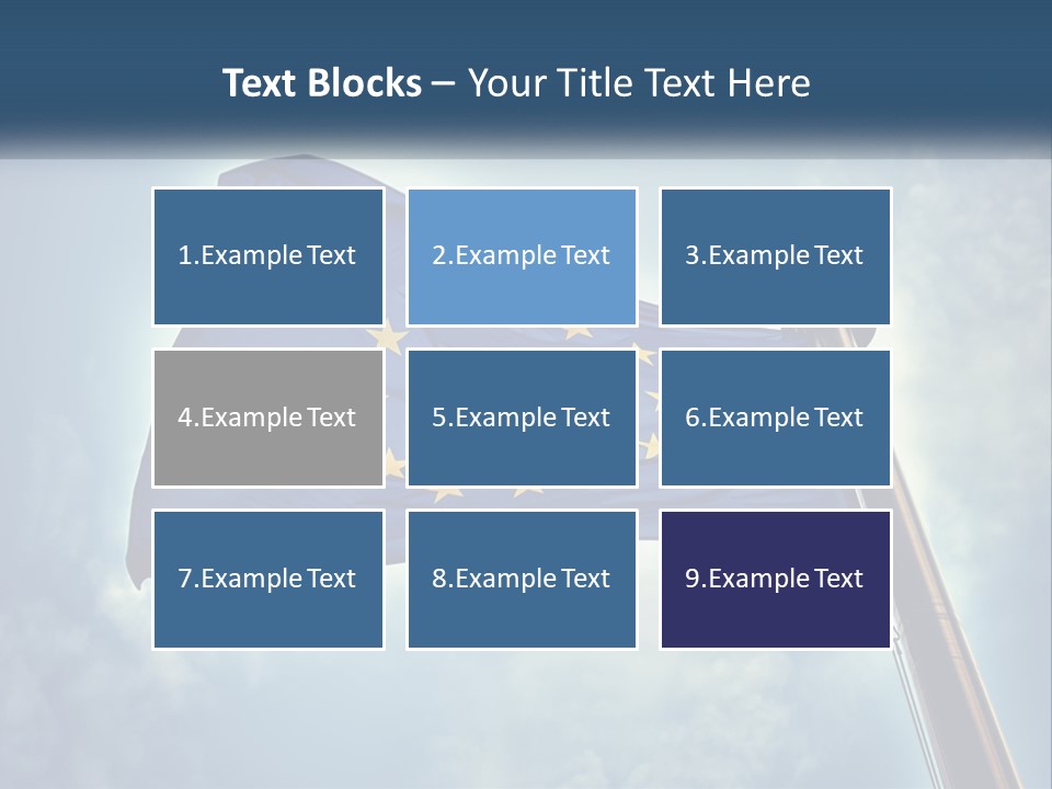 A European Flag Is Flying In The Sky PowerPoint Template