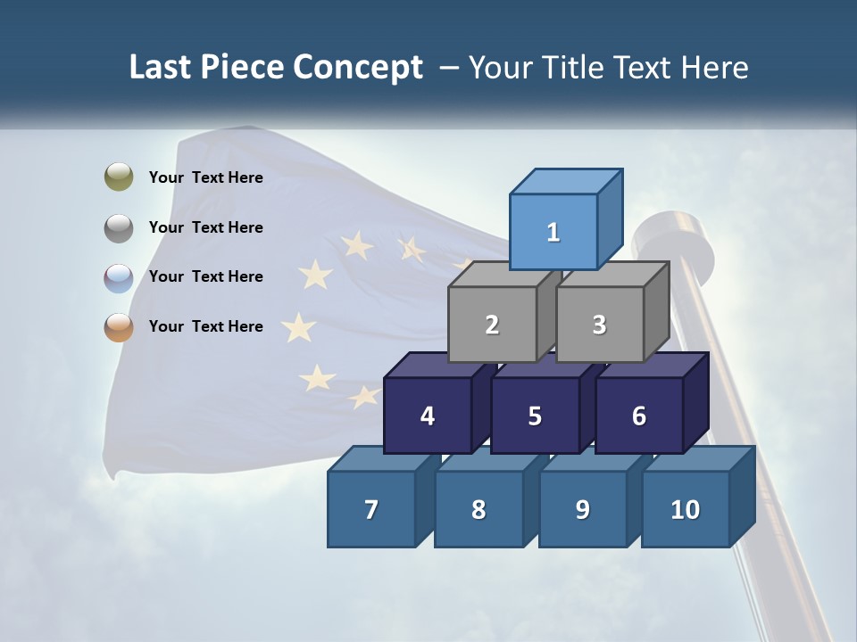 A European Flag Is Flying In The Sky PowerPoint Template