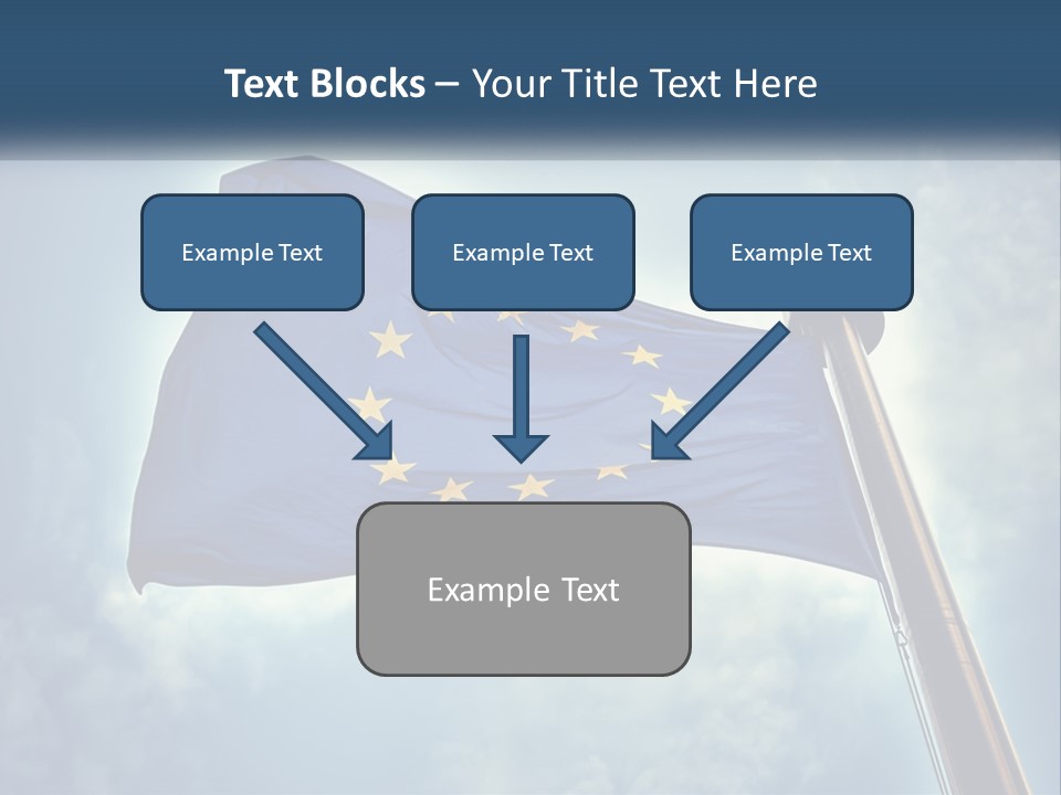 A European Flag Is Flying In The Sky PowerPoint Template