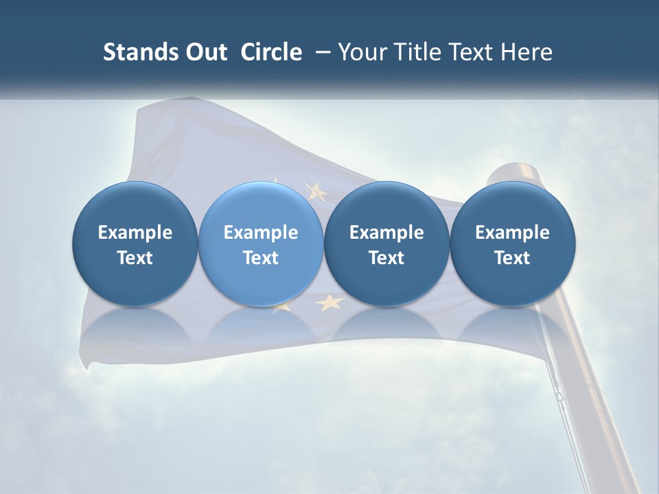 A European Flag Is Flying In The Sky PowerPoint Template