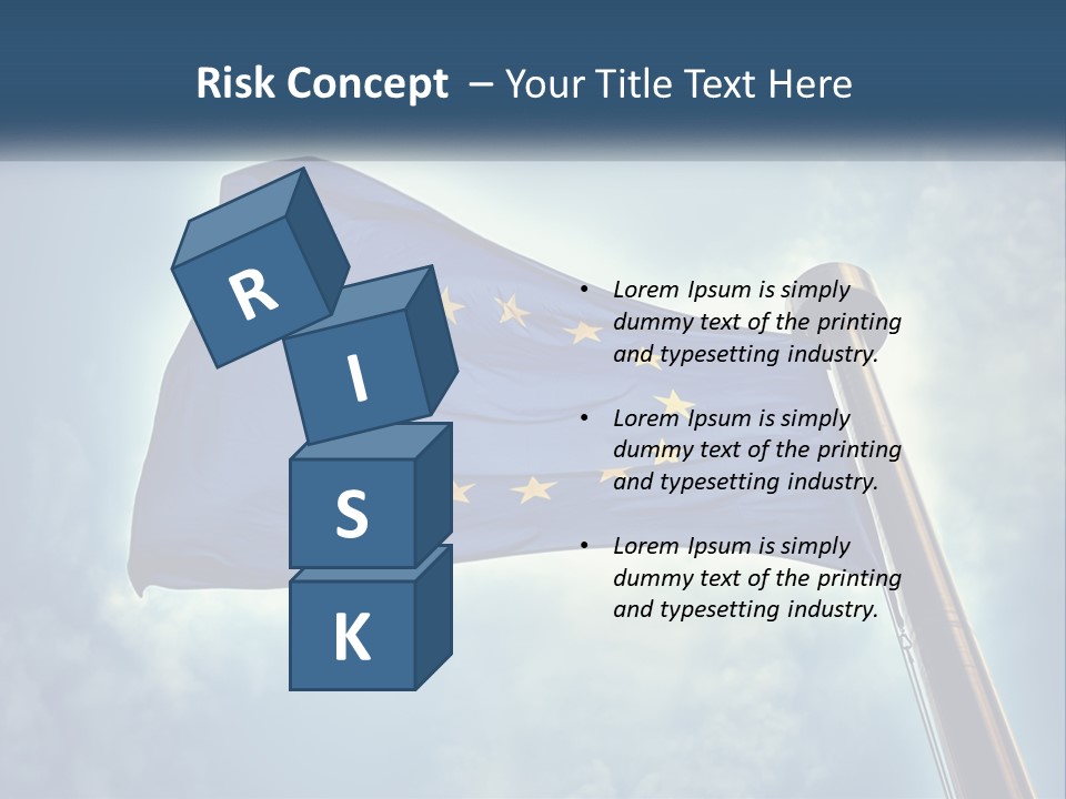 A European Flag Is Flying In The Sky PowerPoint Template