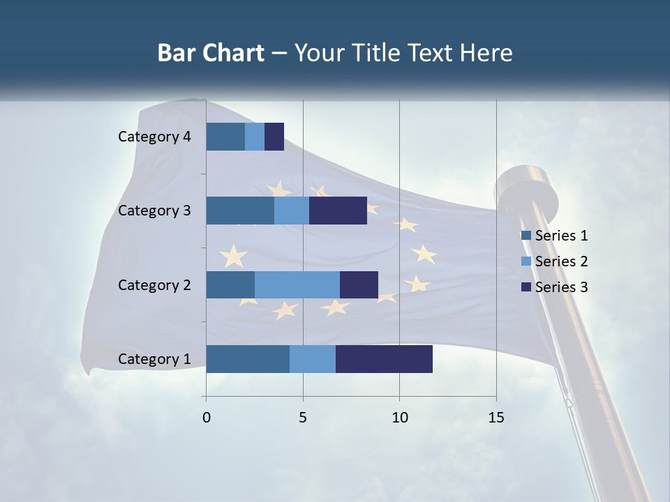 A European Flag Is Flying In The Sky PowerPoint Template