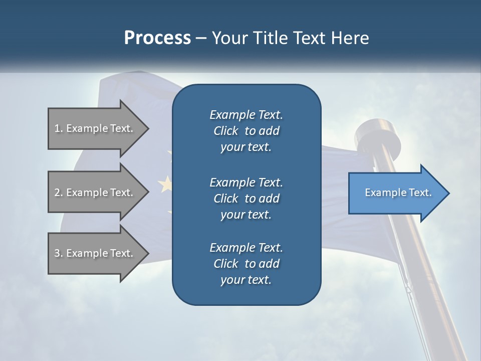 A European Flag Is Flying In The Sky PowerPoint Template