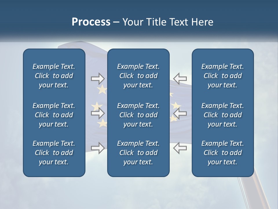 A European Flag Is Flying In The Sky PowerPoint Template