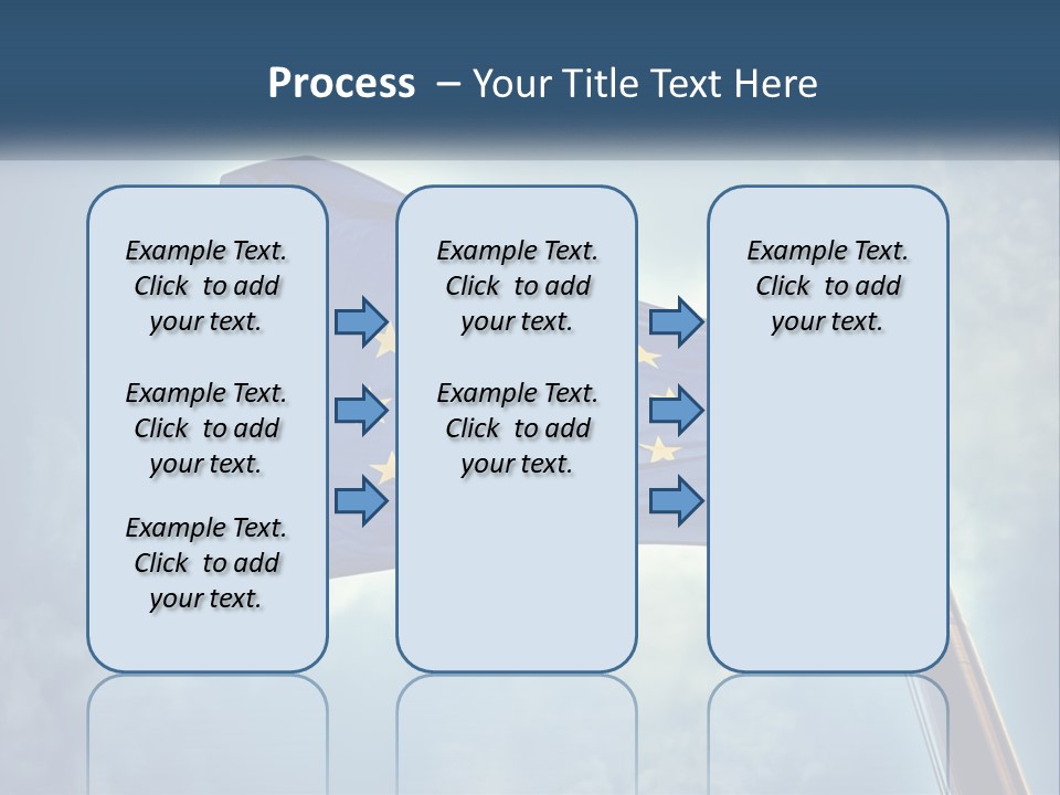 A European Flag Is Flying In The Sky PowerPoint Template