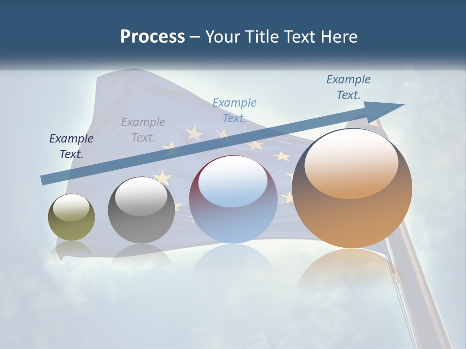 A European Flag Is Flying In The Sky PowerPoint Template