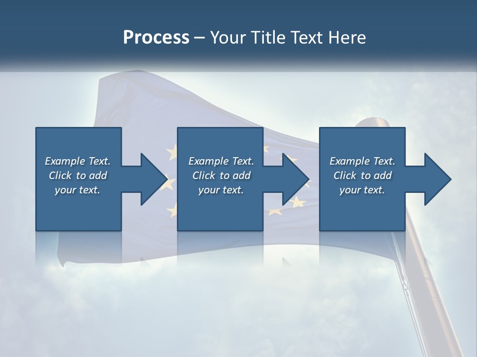 A European Flag Is Flying In The Sky PowerPoint Template