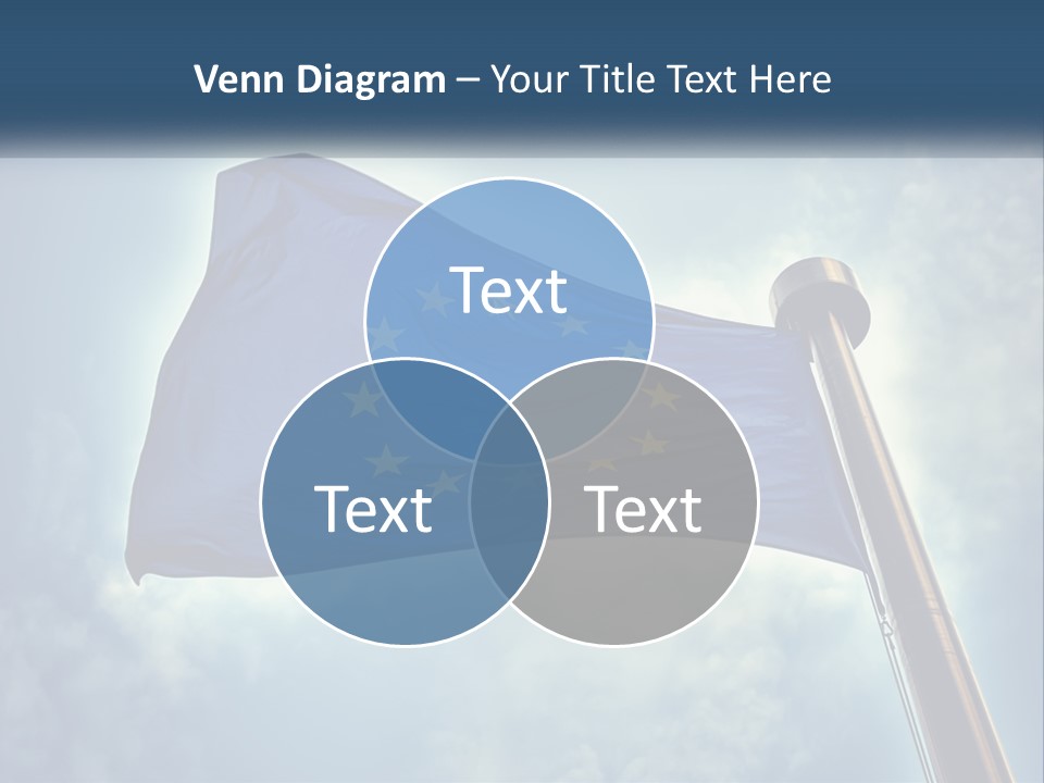 A European Flag Is Flying In The Sky PowerPoint Template