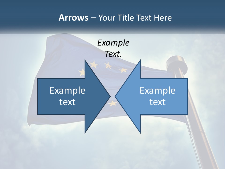 A European Flag Is Flying In The Sky PowerPoint Template