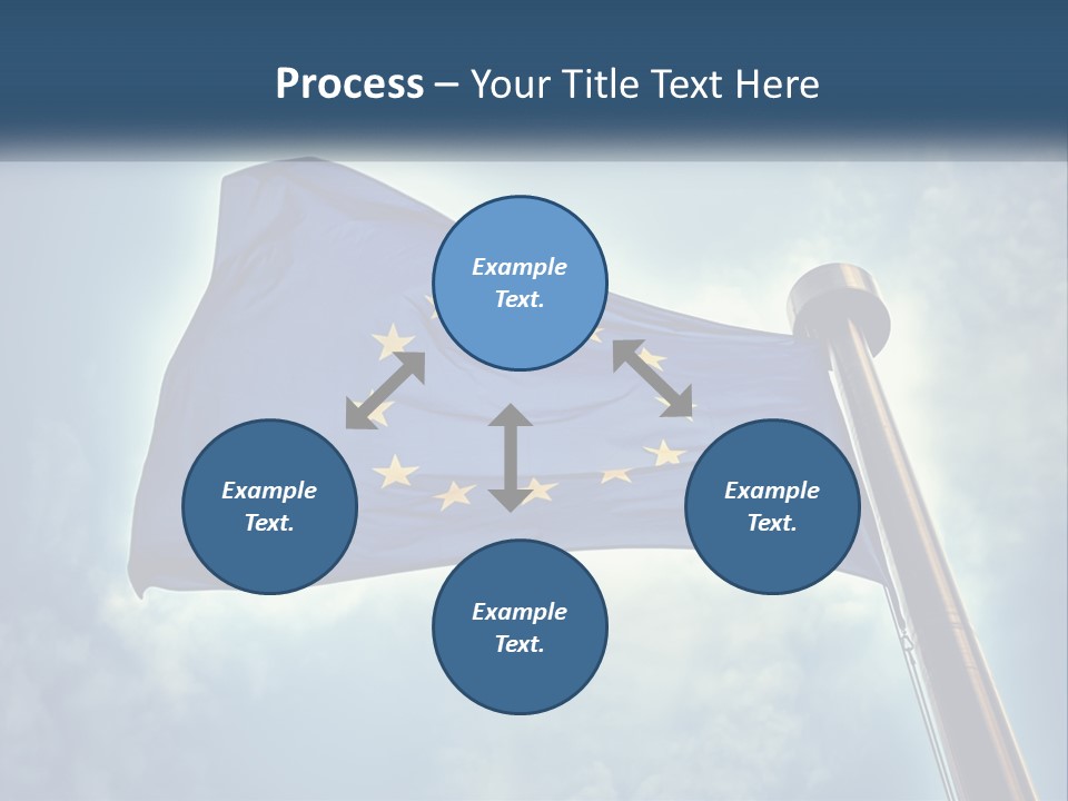 A European Flag Is Flying In The Sky PowerPoint Template