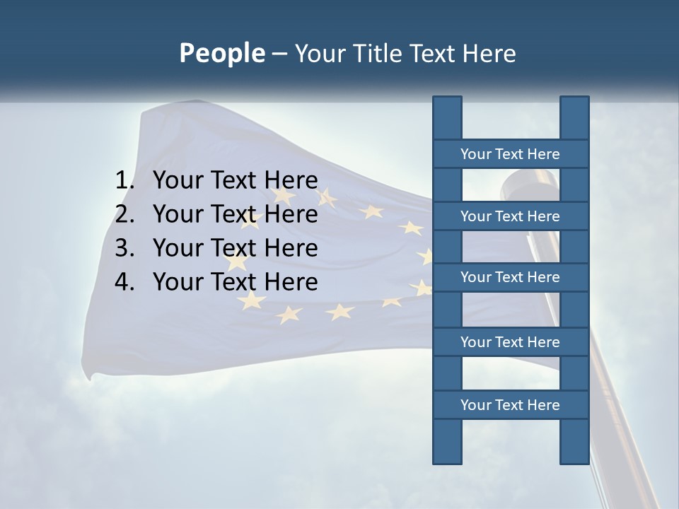 A European Flag Is Flying In The Sky PowerPoint Template