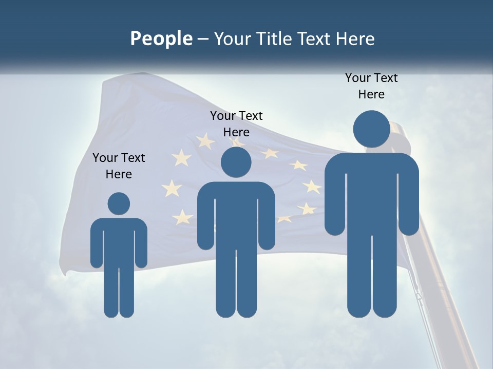 A European Flag Is Flying In The Sky PowerPoint Template