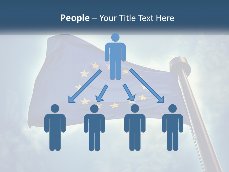 A European Flag Is Flying In The Sky PowerPoint Template