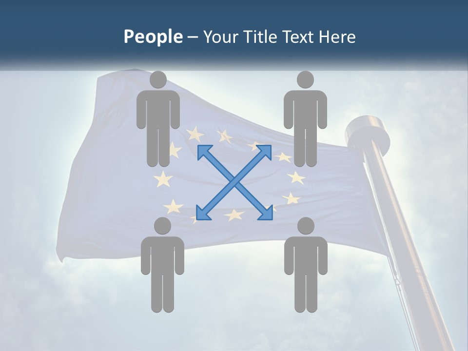 A European Flag Is Flying In The Sky PowerPoint Template