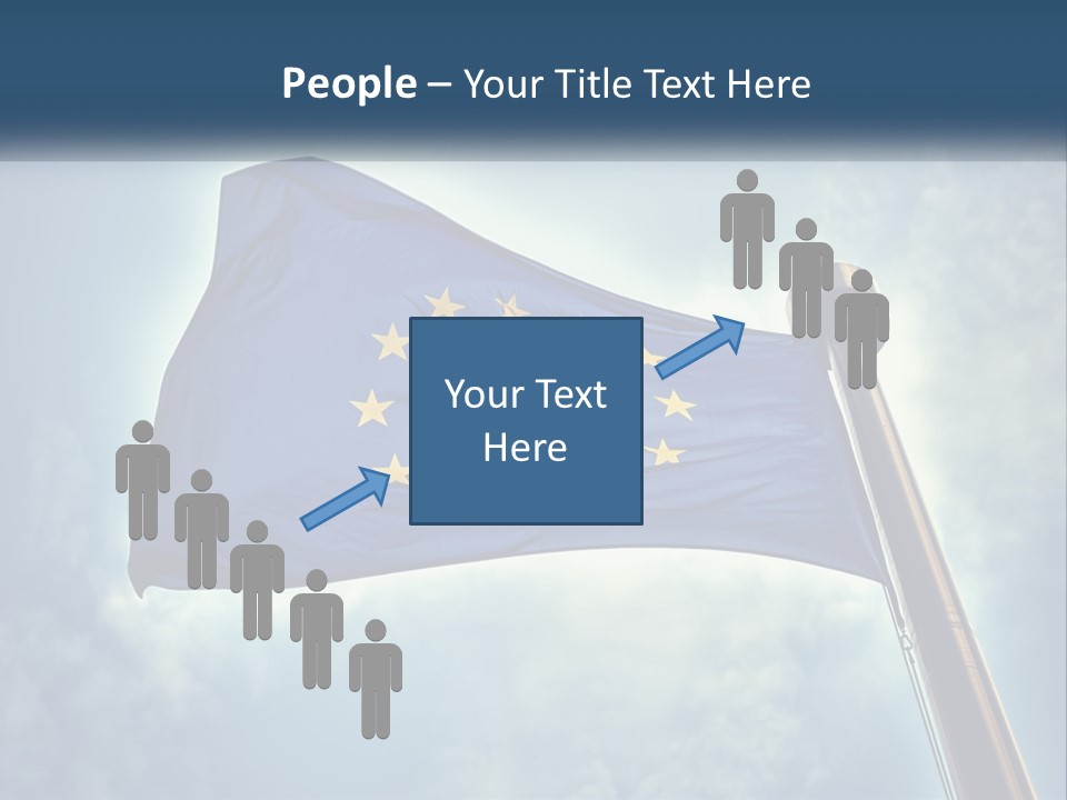 A European Flag Is Flying In The Sky PowerPoint Template