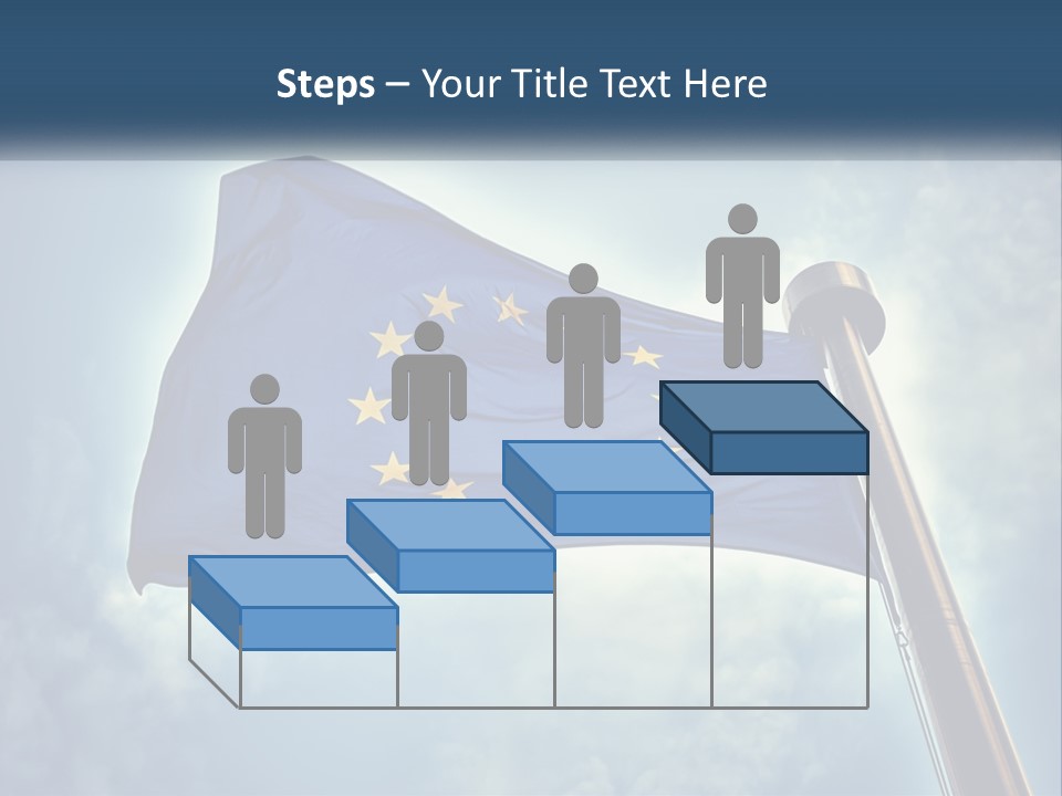 A European Flag Is Flying In The Sky PowerPoint Template