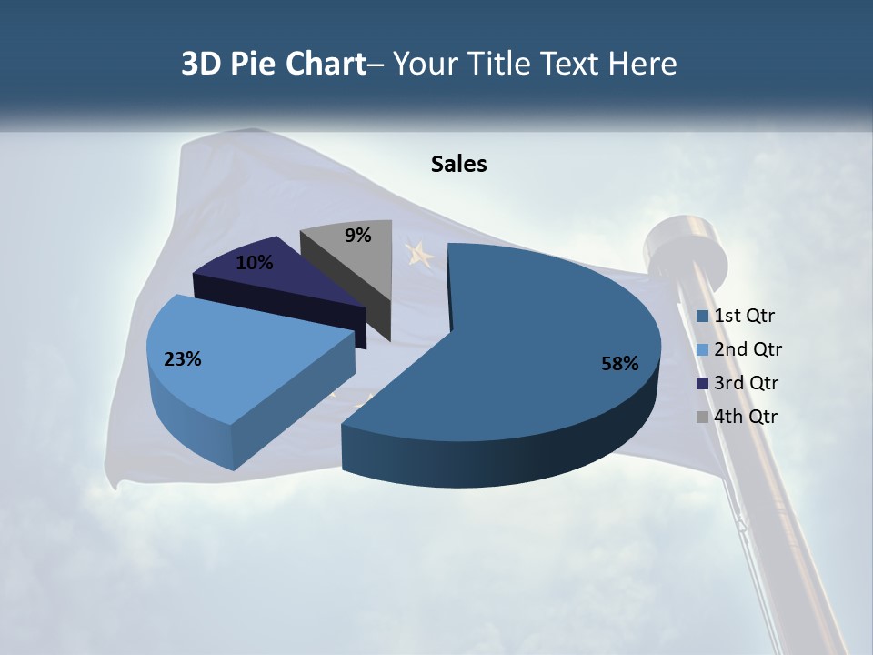 A European Flag Is Flying In The Sky PowerPoint Template
