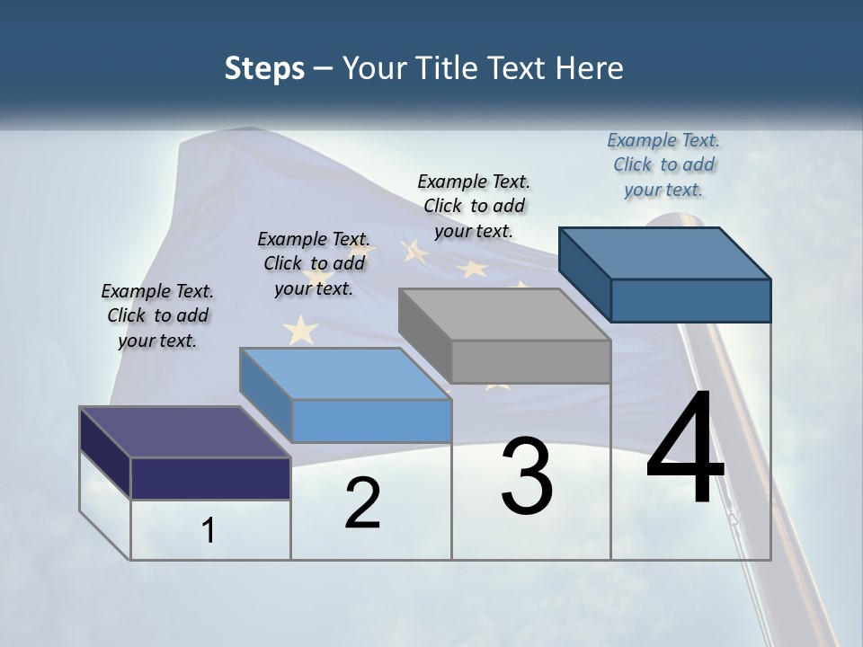 A European Flag Is Flying In The Sky PowerPoint Template