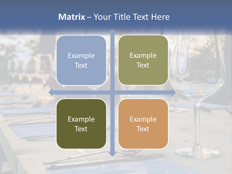 A Table Topped With Wine Glasses And Place Settings PowerPoint Template