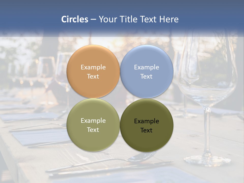 A Table Topped With Wine Glasses And Place Settings PowerPoint Template