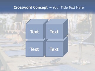 A Table Topped With Wine Glasses And Place Settings PowerPoint Template