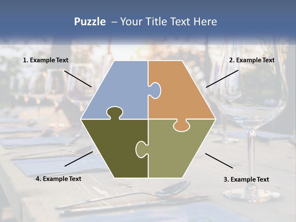 A Table Topped With Wine Glasses And Place Settings PowerPoint Template