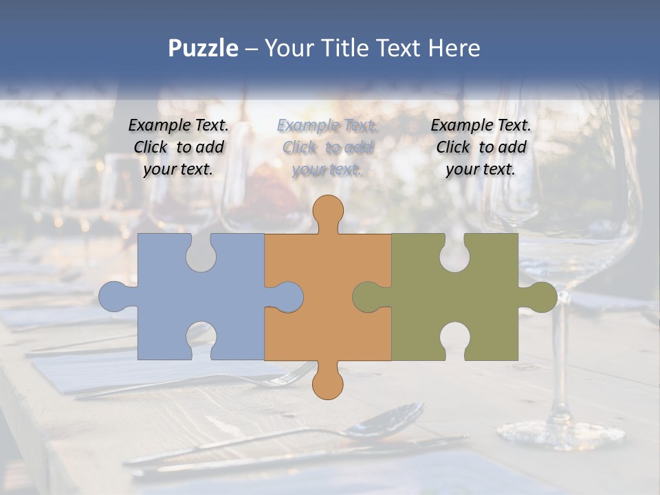 A Table Topped With Wine Glasses And Place Settings PowerPoint Template