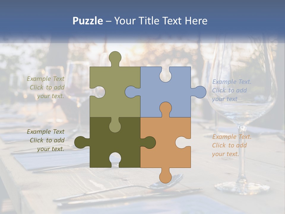 A Table Topped With Wine Glasses And Place Settings PowerPoint Template