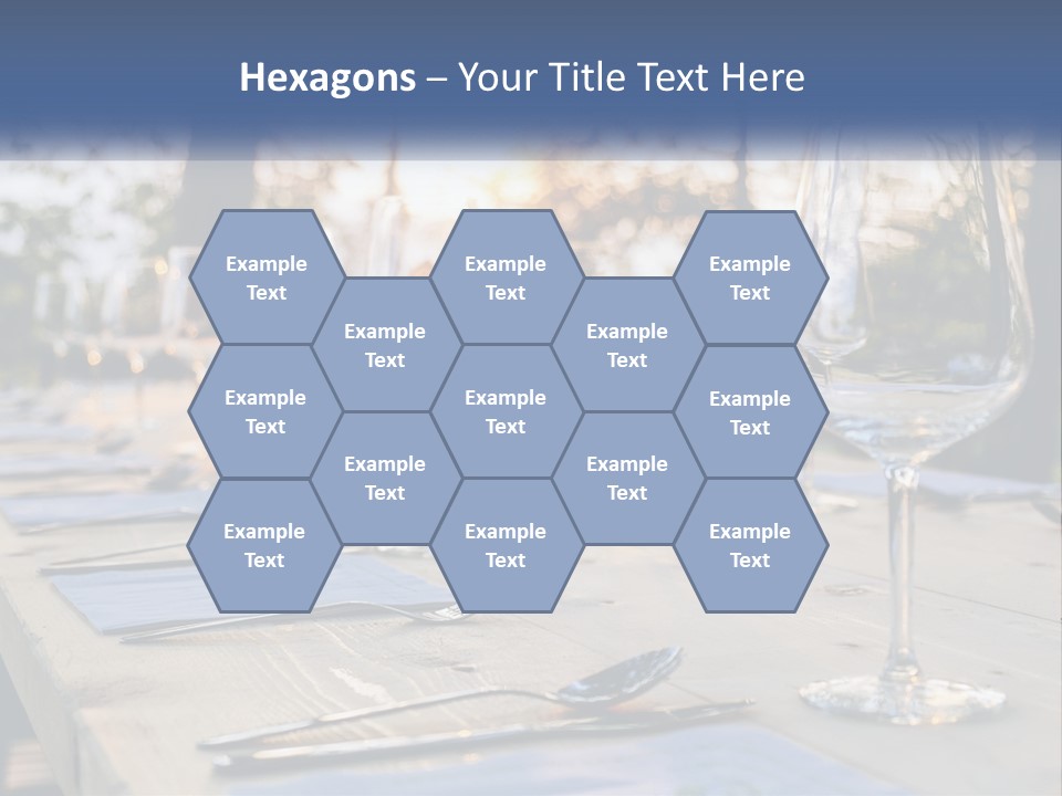 A Table Topped With Wine Glasses And Place Settings PowerPoint Template
