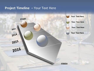 A Table Topped With Wine Glasses And Place Settings PowerPoint Template