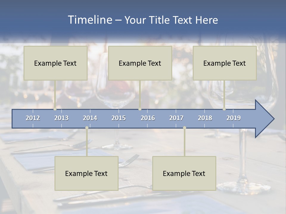 A Table Topped With Wine Glasses And Place Settings PowerPoint Template