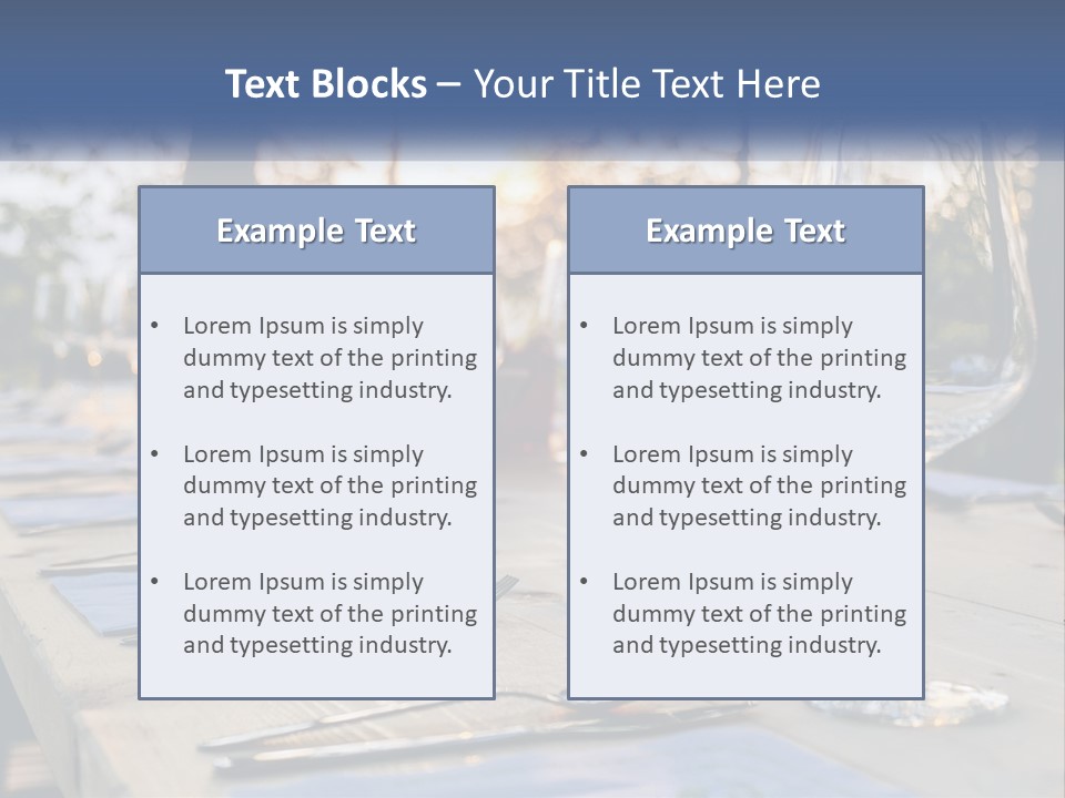 A Table Topped With Wine Glasses And Place Settings PowerPoint Template