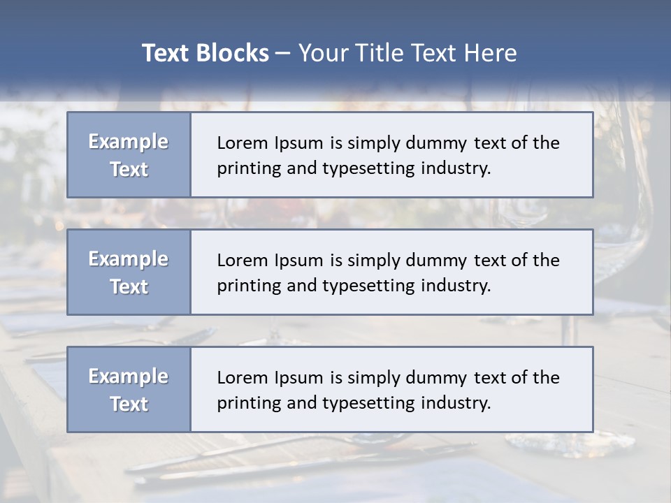 A Table Topped With Wine Glasses And Place Settings PowerPoint Template