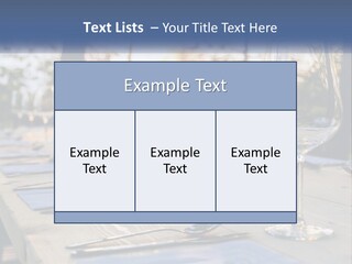 A Table Topped With Wine Glasses And Place Settings PowerPoint Template