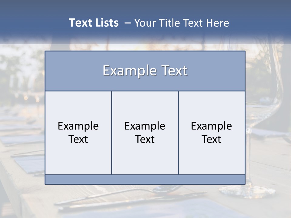 A Table Topped With Wine Glasses And Place Settings PowerPoint Template