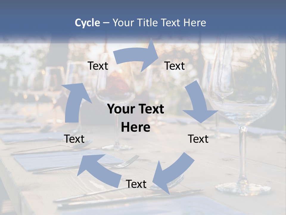 A Table Topped With Wine Glasses And Place Settings PowerPoint Template