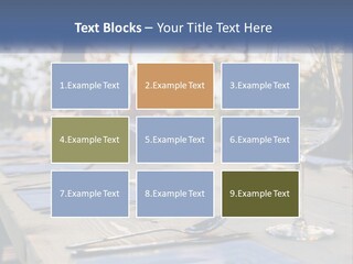A Table Topped With Wine Glasses And Place Settings PowerPoint Template