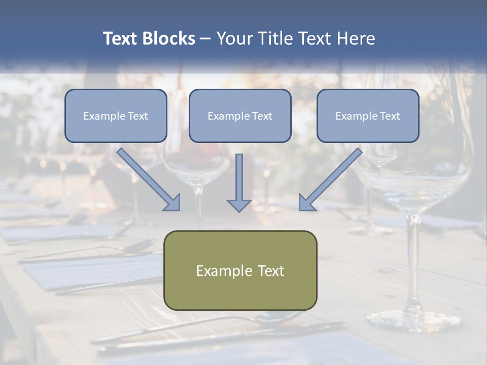 A Table Topped With Wine Glasses And Place Settings PowerPoint Template