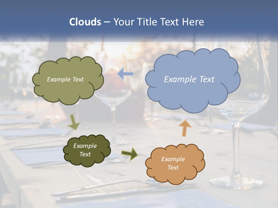 A Table Topped With Wine Glasses And Place Settings PowerPoint Template