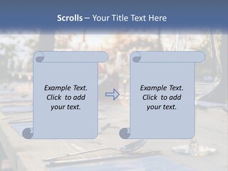 A Table Topped With Wine Glasses And Place Settings PowerPoint Template