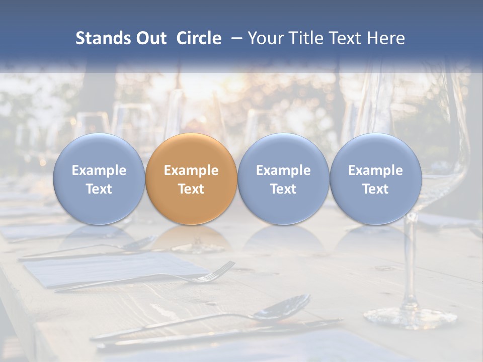 A Table Topped With Wine Glasses And Place Settings PowerPoint Template